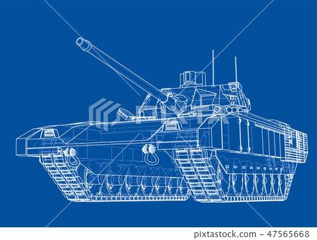 Blueprint of realistic tank 47565668