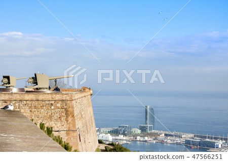 View from Montjuic Castle with cannon View from Montjuic Castle with cannon 47566251