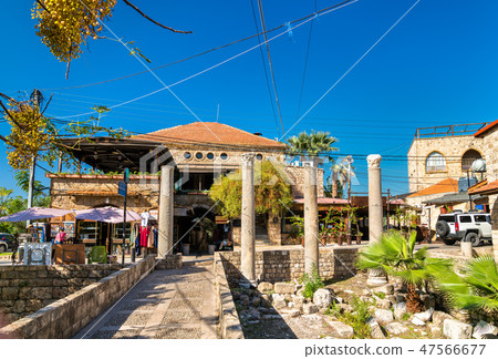 Ancient roman columns in the old town of Byblos, Lebanon 47566677