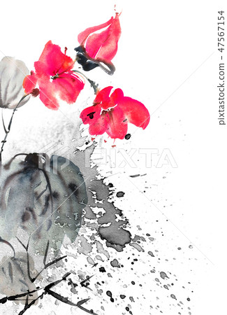 Watercolor painted flower Watercolor painted flower 47567154
