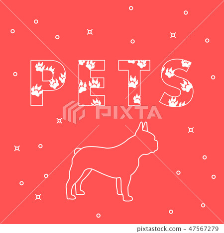 Dog and and the inscription Pets with traces Dog and and the inscription Pets with traces 47567279