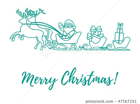 Santa Claus with Christmas presents in sleighs Santa Claus with Christmas presents in sleighs 47567281