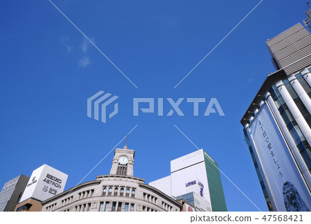 東京的城市景觀在東京，銀座 47568421