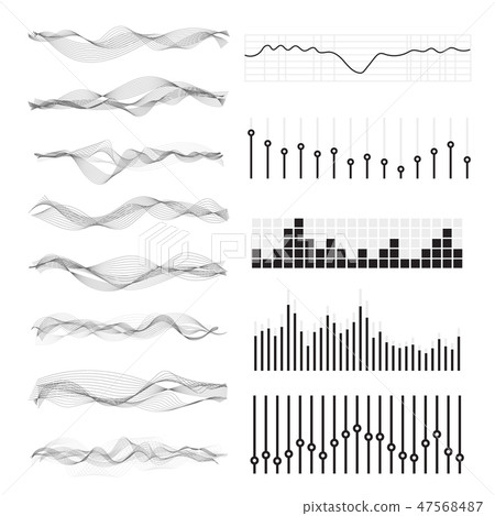 Vector music sound waves 47568487