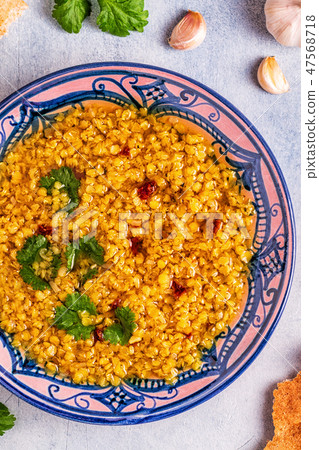 Lentil soup (Masoor Dal or Dal Tadka Curry) Lentil soup (Masoor Dal or Dal Tadka Curry) 47568718