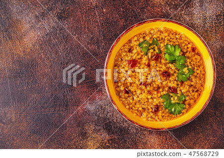 Lentil soup (Masoor Dal or Dal Tadka Curry) Lentil soup (Masoor Dal or Dal Tadka Curry) 47568729