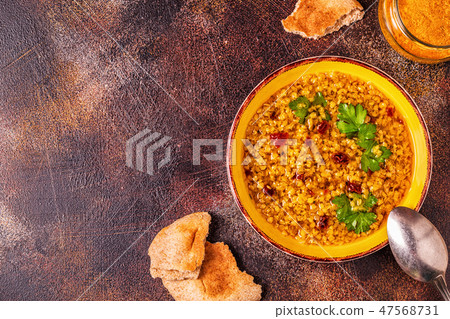 Lentil soup (Masoor Dal or Dal Tadka Curry) Lentil soup (Masoor Dal or Dal Tadka Curry) 47568731