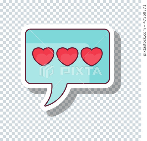 Vector flat love message bulb sticker for Valentine's Day 47569571