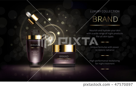 Night cosmetic line for face skin Night cosmetic line for face skin 47570897