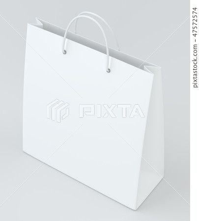 Empty paper bag on white background. 3d rendering Empty paper bag on white background. 3d rendering 47572574