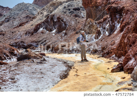 Tourist strolls through natural sights of Iran Tourist strolls through natural sights of Iran 47572784