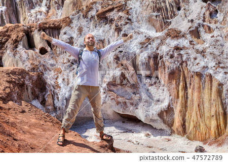 Traveler is happy about his journey, Hormuz Island 47572789