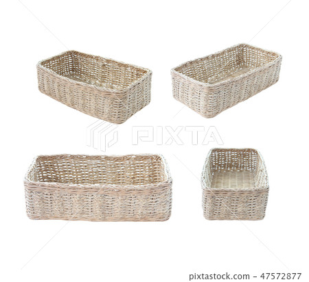 Wicker baskets of Square set. Wicker baskets of Square set. 47572877