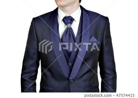 Dark blue men suit, wedding or evening Dark blue men suit, wedding or evening 47574415