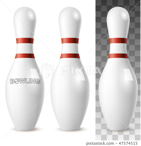 Realistic bowling white pins 47574515