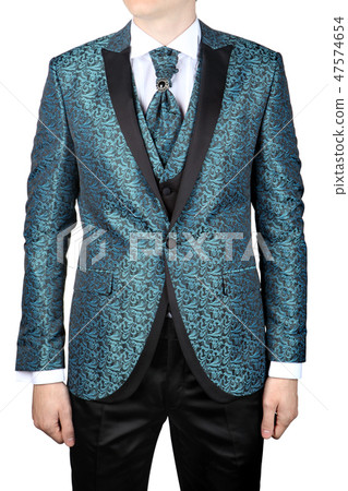 Mens suit with floristic pattern, wedding attire Mens suit with floristic pattern, wedding attire 47574654