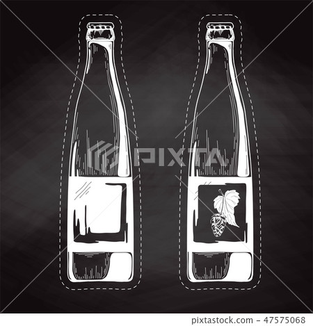 Set of beer bottles. Vector illustration. Sketch. Set of beer bottles. Vector illustration. Sketch. 47575068