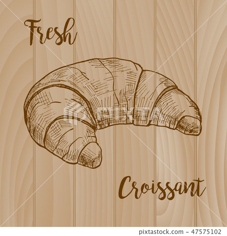Fresh croissant on wooden background. Fresh croissant on wooden background. 47575102