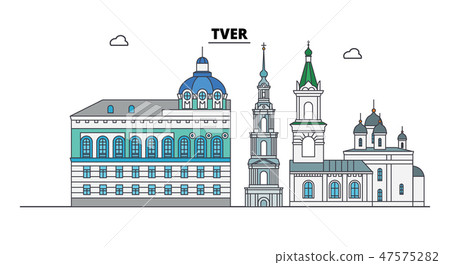 Russia, Tver. City skyline: architecture, buildings, streets, silhouette, landscape, panorama. Flat Russia, Tver. City skyline: architecture, buildings, streets, silhouette, landscape, panorama. Flat 47575282
