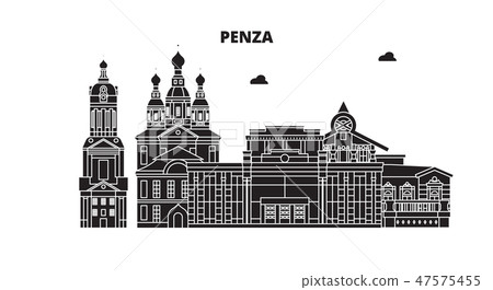 Russia, Penza. City skyline: architecture, buildings, streets, silhouette, landscape, panorama. Flat Russia, Penza. City skyline: architecture, buildings, streets, silhouette, landscape, panorama. Flat 47575455