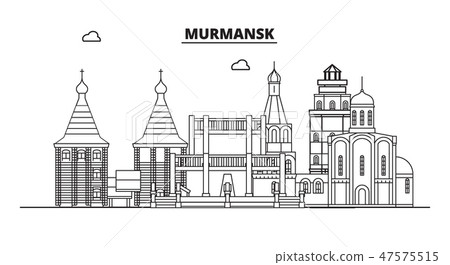 Russia, Murmansk. City skyline: architecture, buildings, streets, silhouette, landscape, panorama Russia, Murmansk. City skyline: architecture, buildings, streets, silhouette, landscape, panorama 47575515