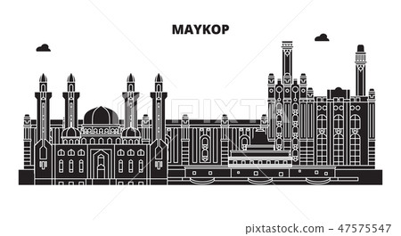 Russia, Maykop. City skyline: architecture, buildings, streets, silhouette, landscape, panorama Russia, Maykop. City skyline: architecture, buildings, streets, silhouette, landscape, panorama 47575547
