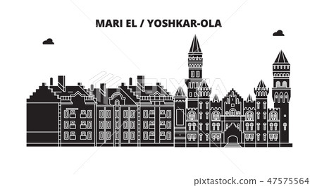Russia, Mari El, Yoshkar-Ola. City skyline: architecture, buildings, streets, silhouette, landscape 47575564