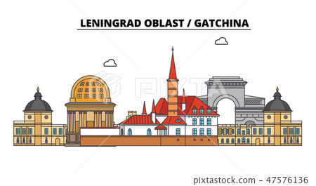 Russia, Leningrad Oblast, Gatchina . City skyline: architecture, buildings, streets, silhouette 47576136