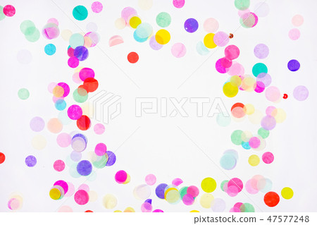 Colorful frame or border made of bright confetti Colorful frame or border made of bright confetti 47577248