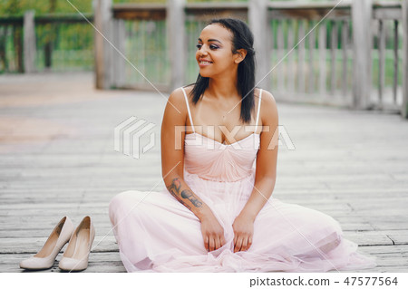 African-American young bride 47577564