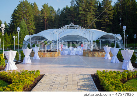 Image of the beautiful white wedding tent 47577920