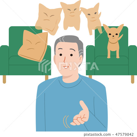 可以看到幻覺的老年人 47579842