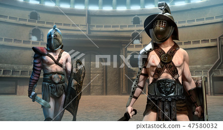 Gladiator arena scene 3D illustration Gladiator arena scene 3D illustration 47580032