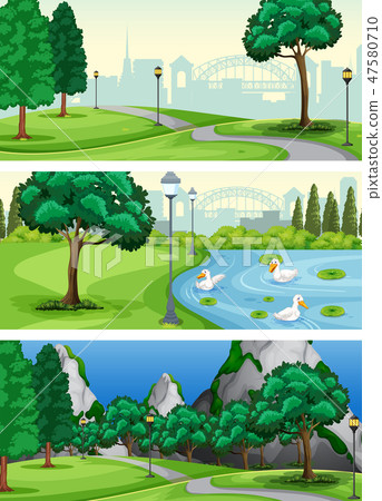 Set of urban park 47580710