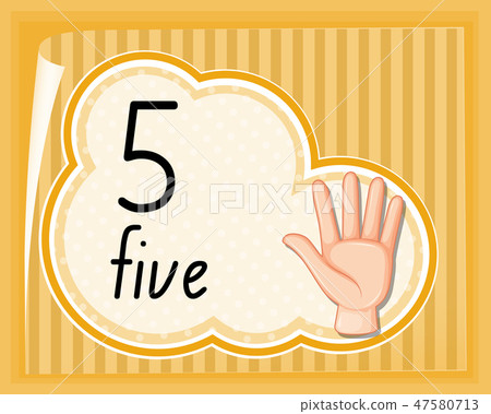 Number five hand gesture Number five hand gesture 47580713
