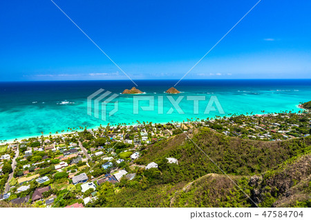 “夏威夷”Lanikai藥盒視圖·凱魯瓦 47584704