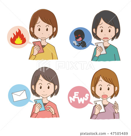 智能手機智能手機SNS女性套裝 47585489