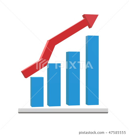 3D growth icon on black background. flat style.  47585555