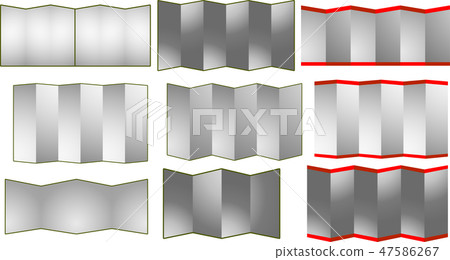 Folding Screens Luxurious Japanese Style Stock Illustration