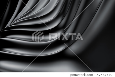 Black silk drapery and fabric background. 3d render Black silk drapery and fabric background. 3d render 47587540