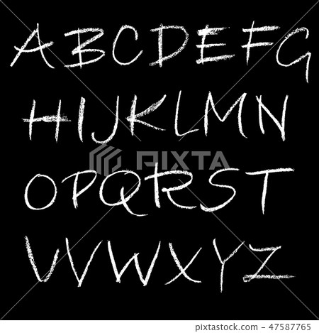 Chalk textured font. Grunge script on chalkboard. Vector calligraphy illustration. 47587765