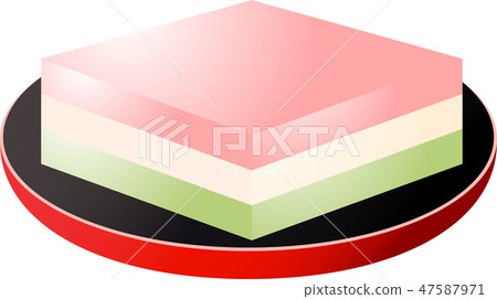 Hinamatsuri Hikimi年糕有三種顏色桃子的嘴日本甜點 47587971