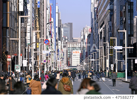 東京，東京，銀座（步行天堂）的城市景觀 47588277