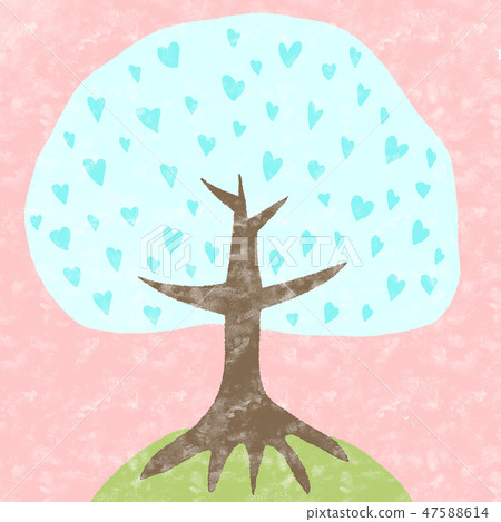 Heart tree blue 47588614