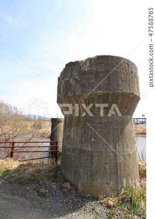 Railway track of the Nippon Steel Toy Line Shiomigawa River Bridge Railway track of the Nippon Steel Toy Line Shiomigawa River Bridge 47588765