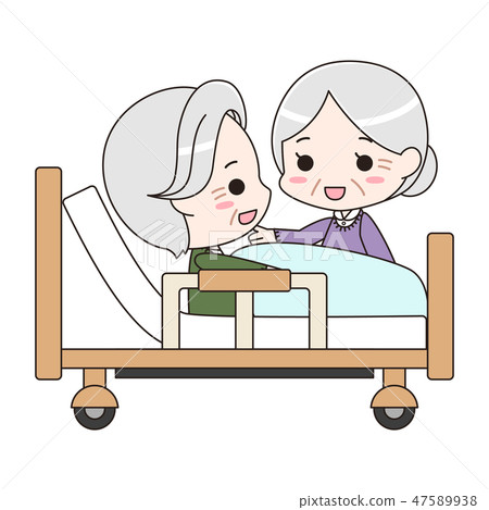 Senior women who care for senior men - Stock Illustration [47589938 ...