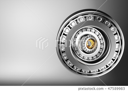 3D rendering. Automotive bearings auto spare parts. Tapered roller bearing 47589983