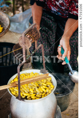 Sericulture Thai silk making in Countryside 47591006