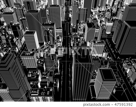 Urban Urban Building Communication Network CG - Stock Illustration ...