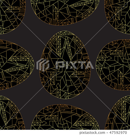 Easter eggs golden vector seamless pattern. Easter eggs golden vector seamless pattern. 47592970